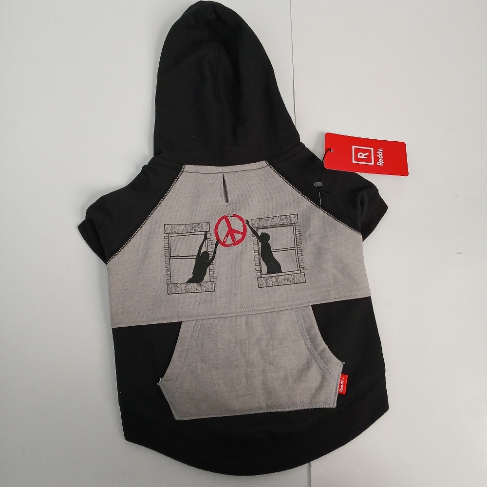 Reddy Pets, Redy Hoodie Color Block Black and Gray, Dog Size Medium